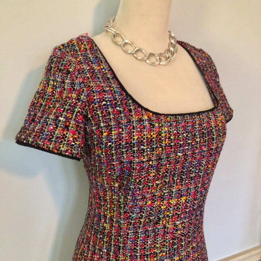 🆕 [Moschino] Multicolor Tweed Sheath Dress Sz: 10
